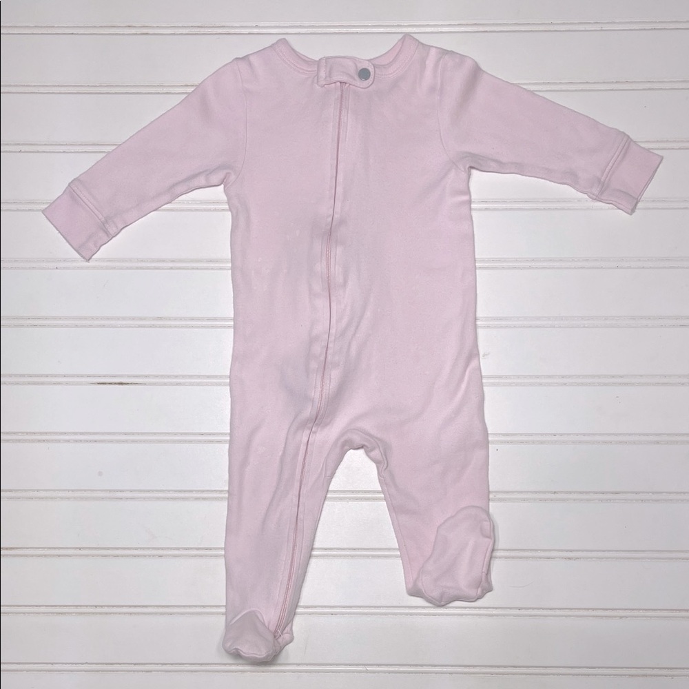 TRES BEAU ET BELLE VGUC 100% Pima Cotton Light Pink Zip Up Footie Pajamas